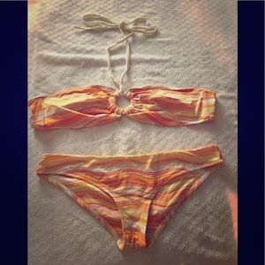 Calypso st barth Orange striped bikini